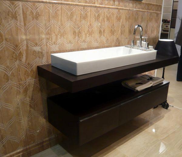 ... floating sink and cabinet form Modern bathroom with floating double